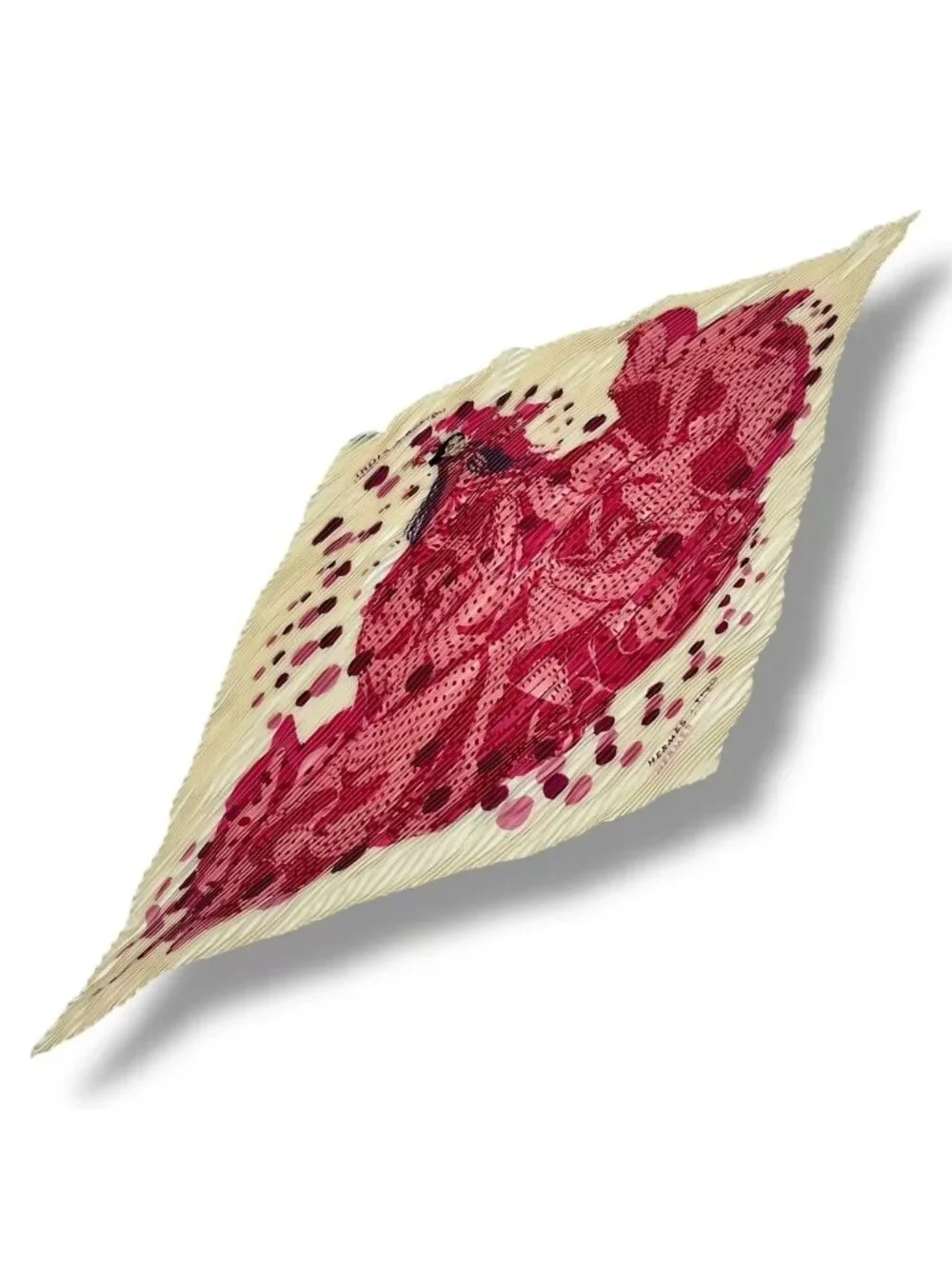 Hermes Pleats Scarf Silk Hola Flamenca! Pink